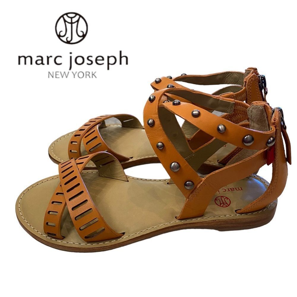 MARC JOSEPH NY Brighton Beach 2 Orange Napa Sandals NEW 6